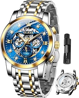 OLEVS Ladies Luxury Gold Silver Stainless Steel Quartz Watch Waterproof Date