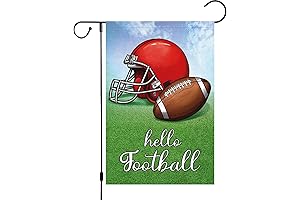 12 x 18 Super Bowl Hello Football Vertical Garden Flag — Burlap