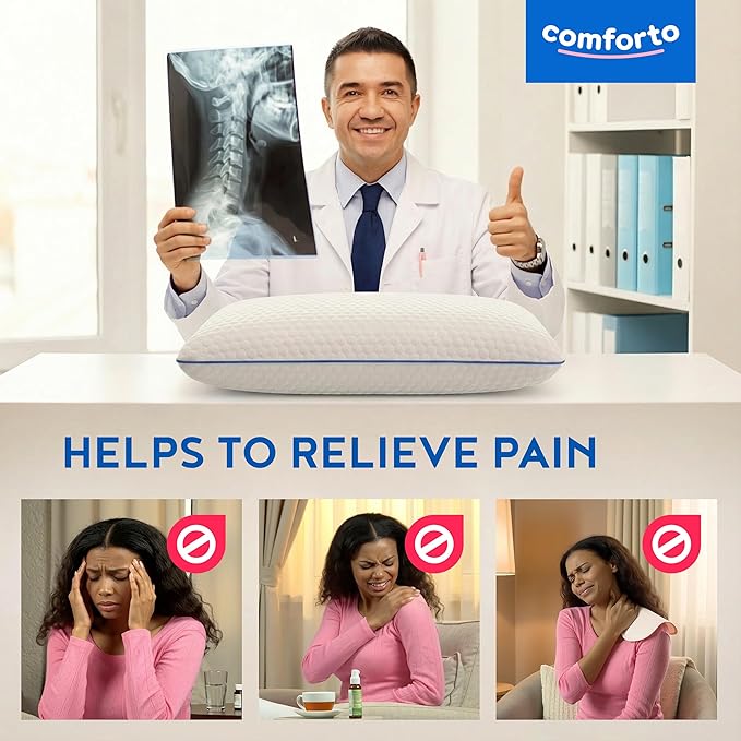 Almohada Memory Foam Cervical Refrescante - Soporte Ortopédico para Dolor de Cuello miniatura 4
