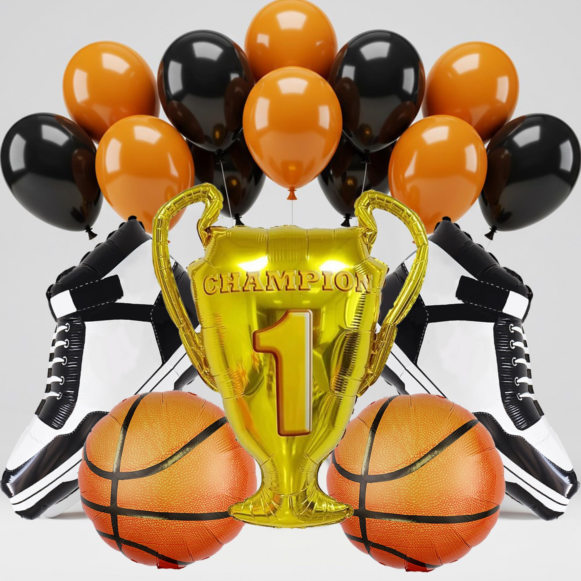 29 Pcs Basketball Trophy Balloons Sneaker Shoes Balloons for Basketball Sports Theme Birthday Graduation March Madness Party Decoration