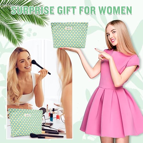 Miniatura 7 de izuzta Bolsa de maquillaje floral para cosméticos de flores, grande, bonita bolsa de maquillaje acolchada, amarillo (Floral Yellow)