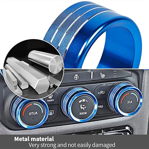 Miniatura 3 de Voodonala Cubierta de perilla de interruptor de radio CA para consola central de aluminio Dodge RAM 2018-2025+, accesorios interiores RAM, 5