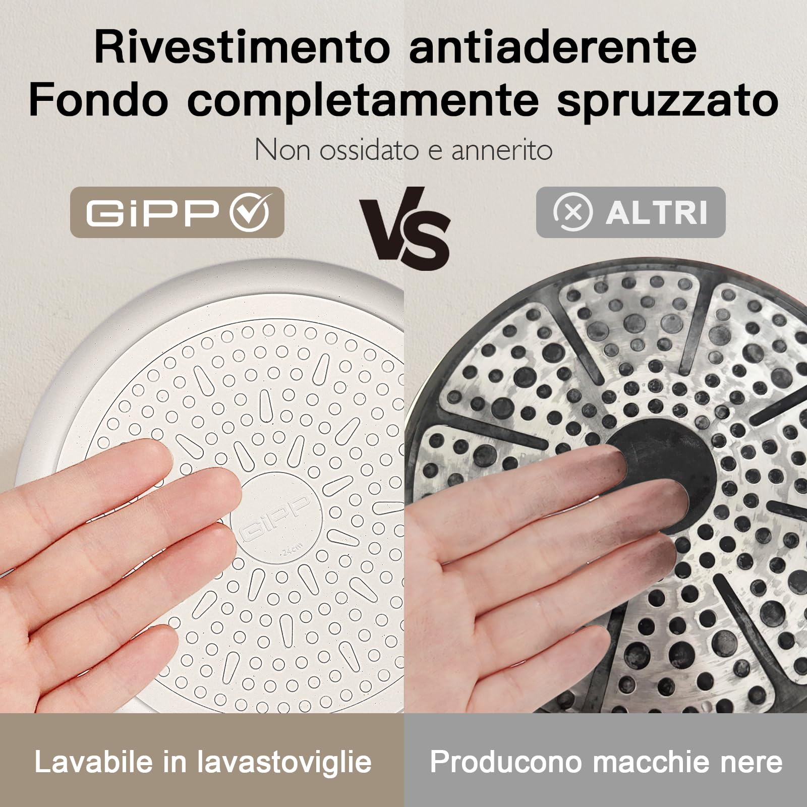 GiPP Set di Pentole e Padelle con Rivestimento Antiaderente - 21 Pezzi Induzione Set di Pentole Con Spatola Cucchiaio, Atossico, Adatto a Diversi Tipi di Fornelli