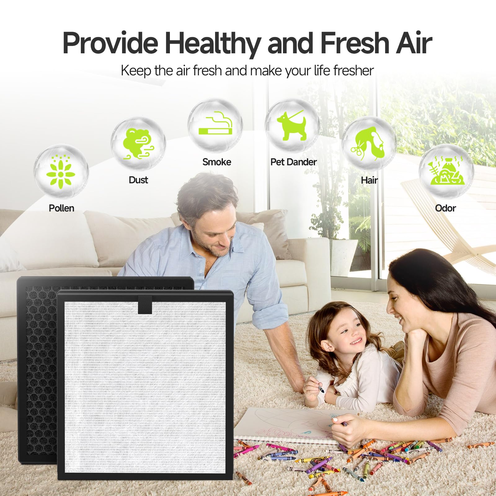 AP303 AP304 H14 HEPA Filtros de repuesto compatibles con DAYETTE AP303 AP304 y FRESHDEW AP303 AP304 purificador de aire