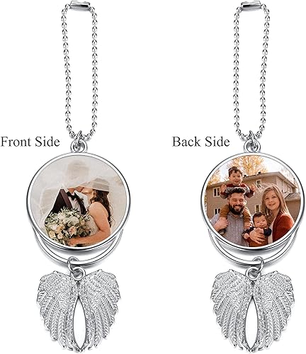 Miniatura 6 de Zysta Foto personalizada espejo retrovisor del coche accesorios colgantes personalizados adorno colgante de aleación colorido marco de fotos