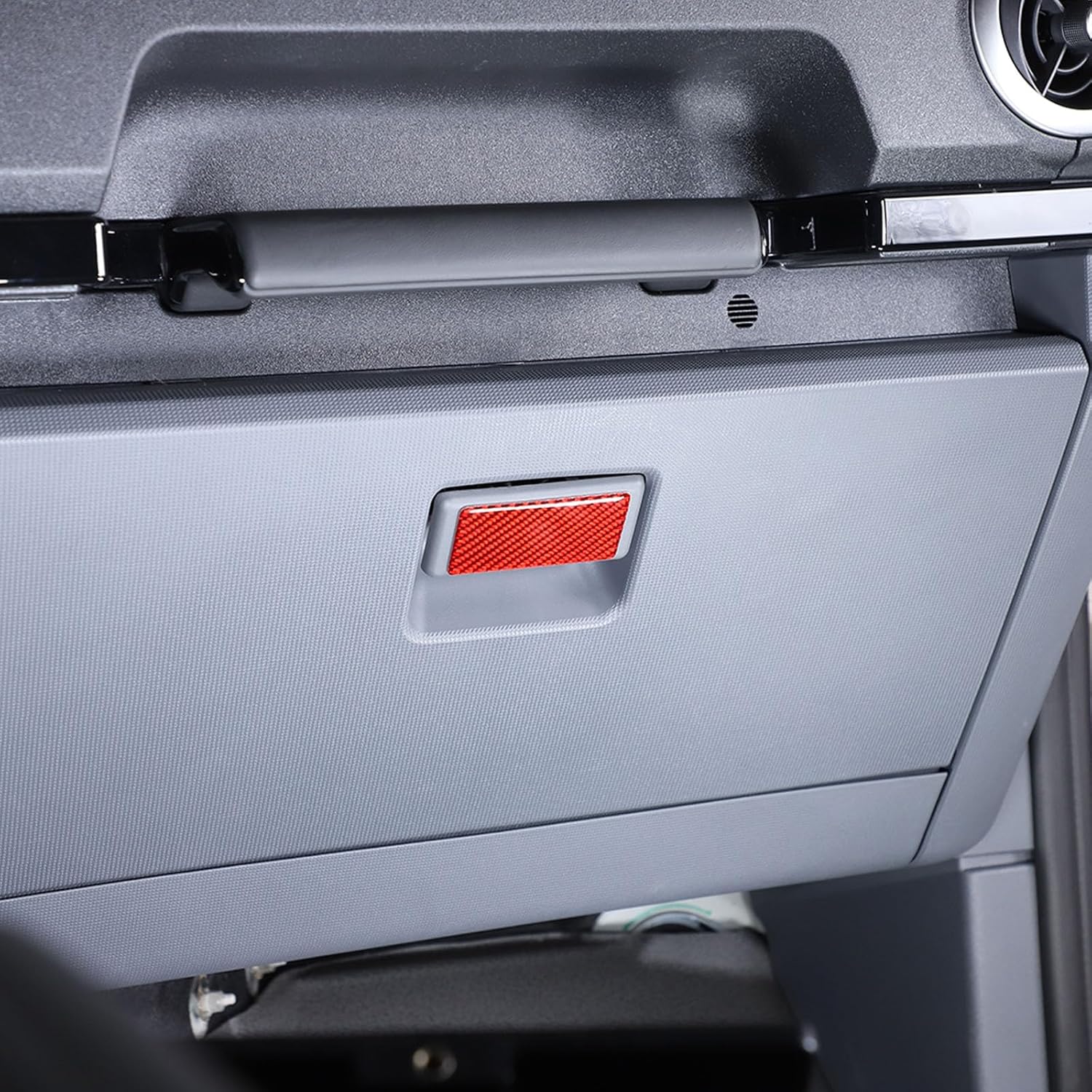 Glove Box Handle Switch Cover Trim for INEOS Grenadier 2020-2025 Accessories, Co-Pilot Glove Box Latch Handle Cover, Passenger Glove Storage Box Handle Lock Switch Cover Sticker, Carbon Fiber (Red) - Image 5