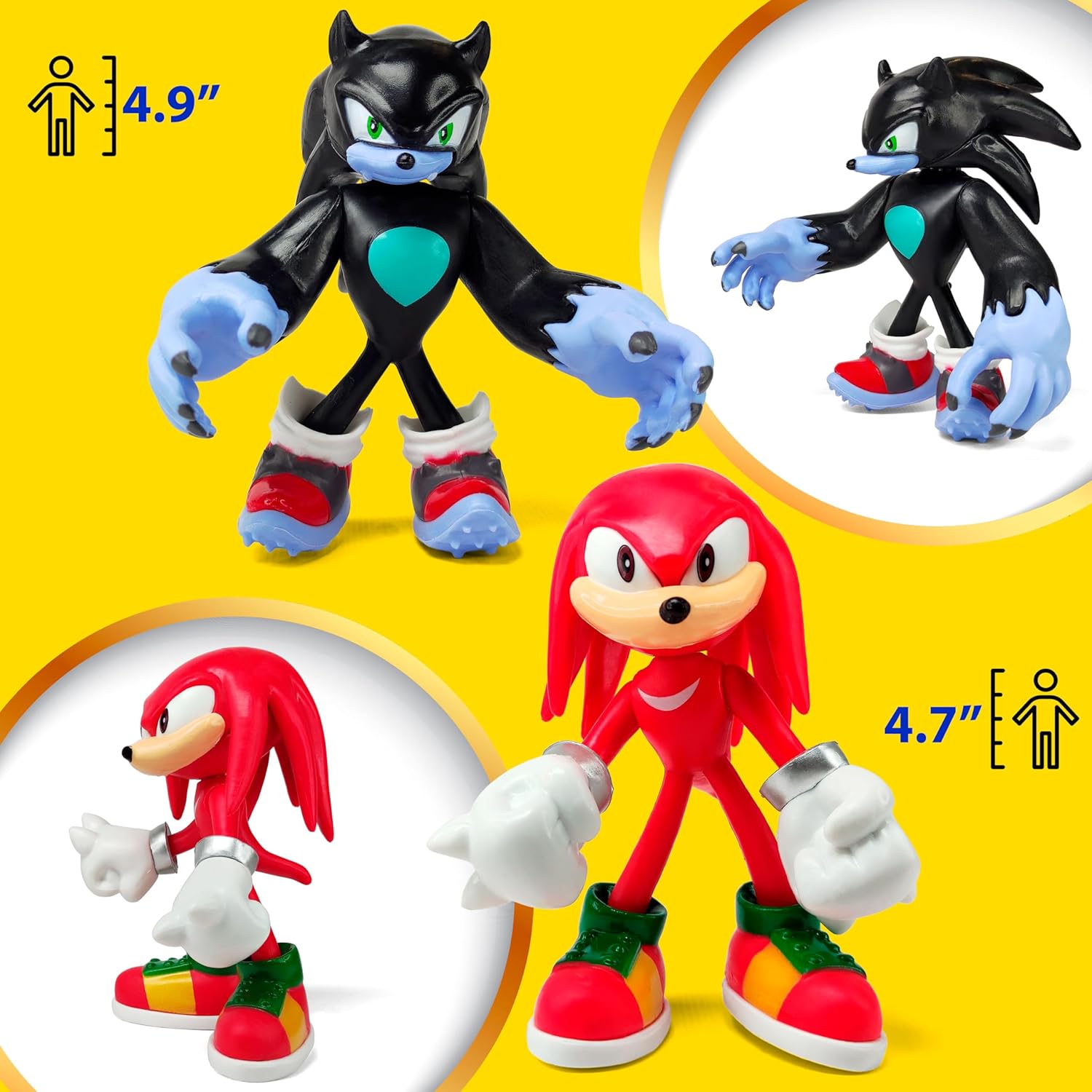 Toysvill Sonic the Hedgehog Big Action Figures (Set of 10 pcs), Collection Toys, Birthday Cake Decoration Party Supplies Cake Topper