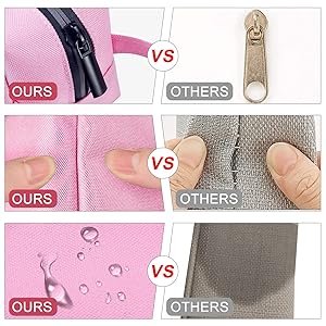 Fmeida Pink Pencil Case Aesthetic Large Capacity Pencil Case Portable Pencil Bag with Handle Cute Stationery Pen Bag Pouch Organizer for School Office Travel