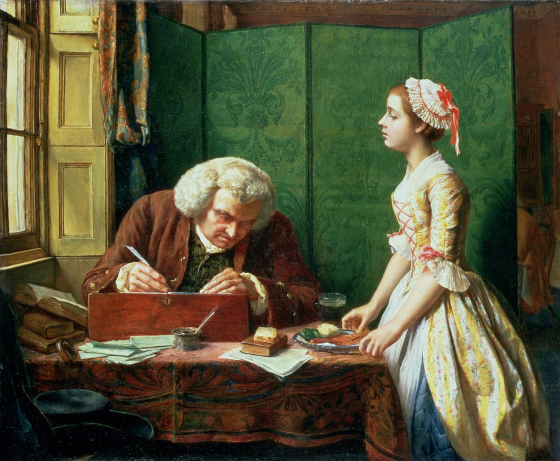 ARTXLXXBN Famous Art Print Poster Vintage Wall Art Dr Johnson At Cave's the Publisher by Henry Wallis Canvas Art Poster for Home Decor 60x90cm