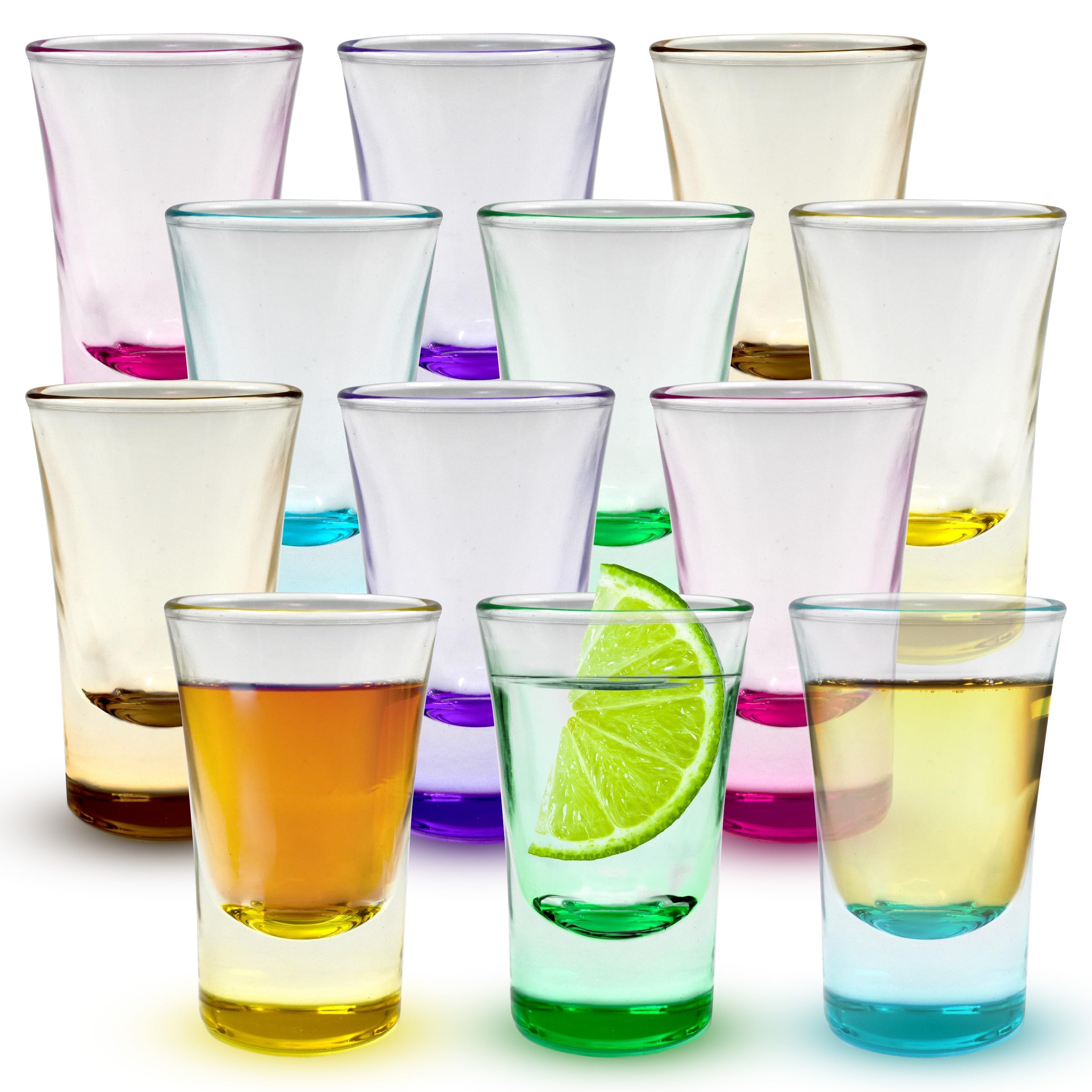 Srgeilzati Lot De 12 Verres à Shot à Base Lourde 60 Ml