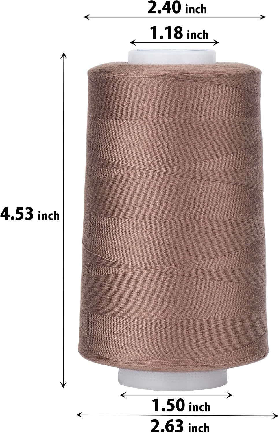 Simthread All Purpose Sewing Thread from 100% Spun Polyester for Serger, Overlock, Merrow, Quilting Sewing 4 Big Cones of 5000M (5500 Yards) Each - 40S/2 Suede image 3