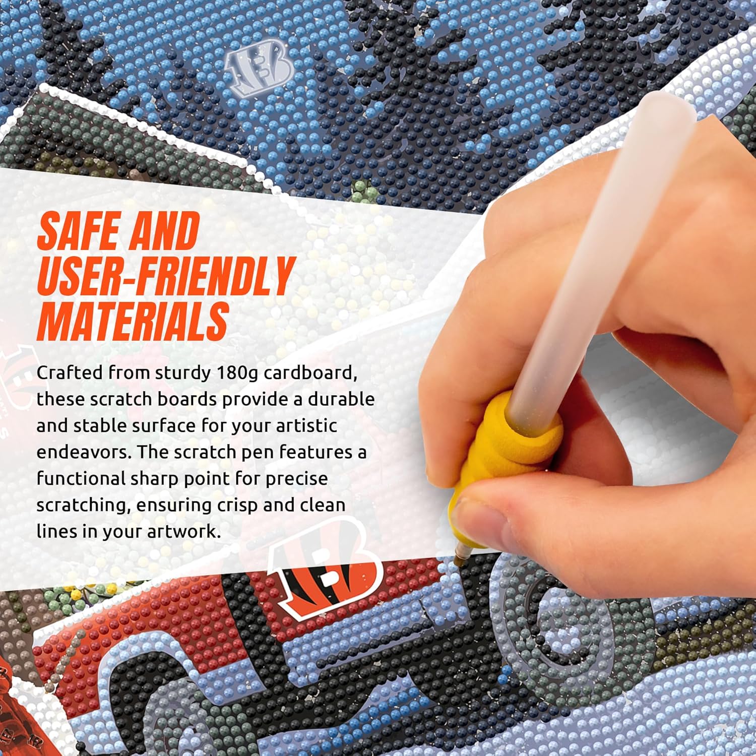 Sporticulture NFL Winter Farm Truck Cincinnati Bengals Diamond Painting Craft Kit – Officially Licensed DIY Fan Art, Includes Pre-Sorted Gems, Craft Tray with Instruction – Perfect for Framing