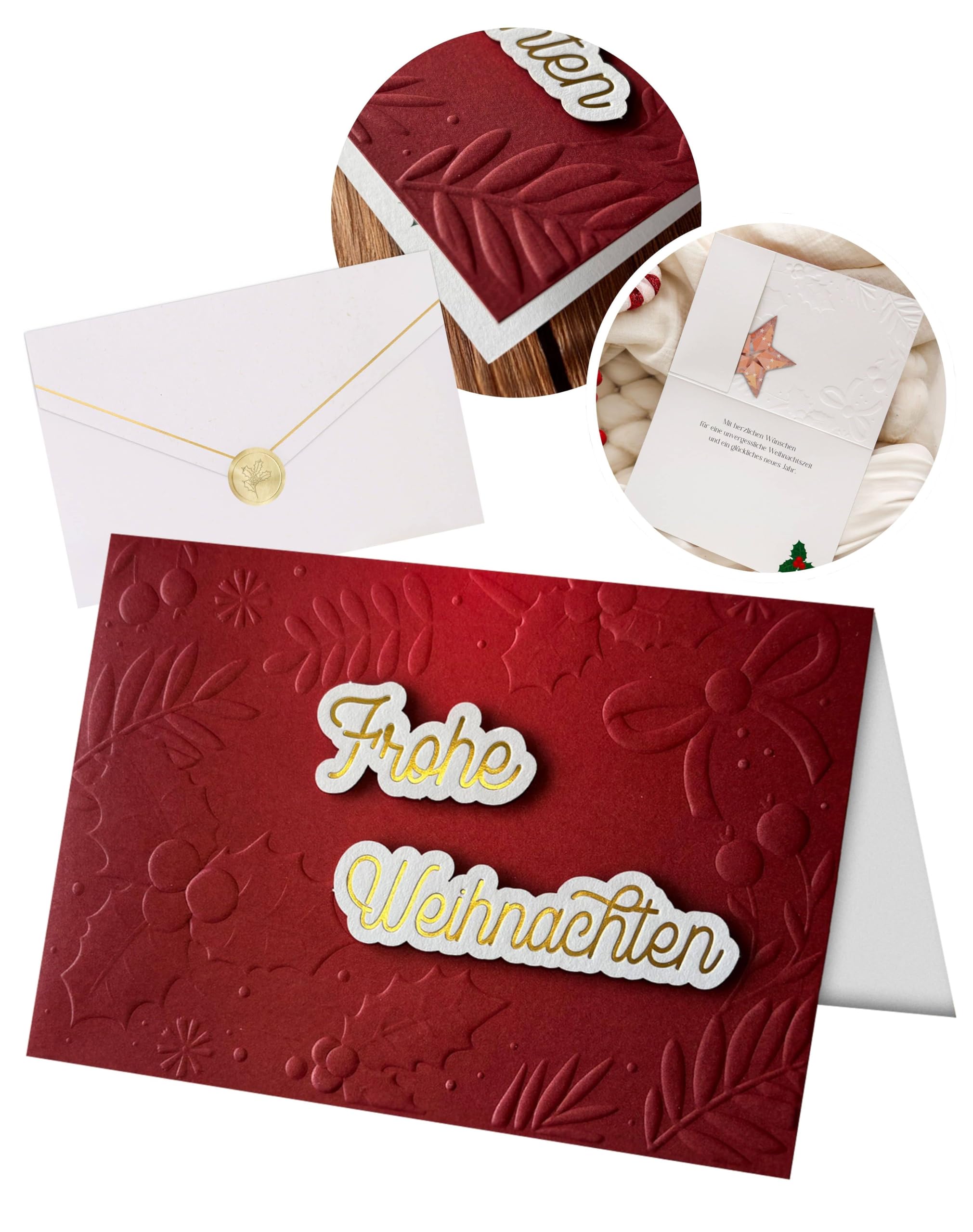 Joli Coon 3D Weihnachtskarten, mit Umschlag, mit Umschlag und Goldsticker