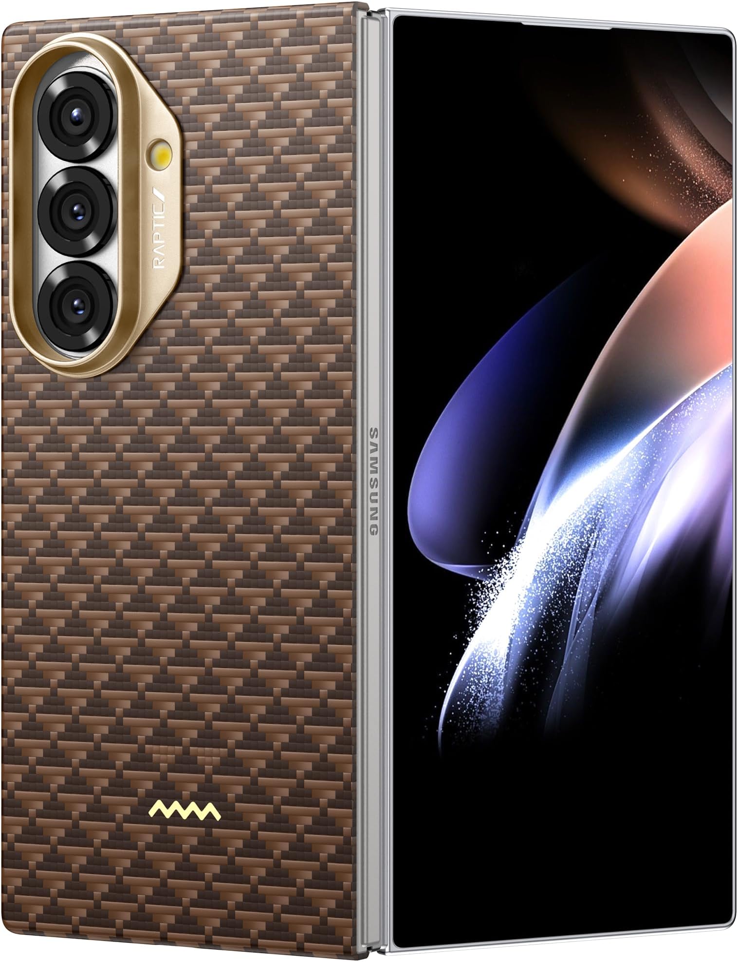 Raptic Aramid Skin for Samsung Galaxy Z Fold 7 case [BACK cover only] MagSafe compatible Ultra Slim 1500D Aramid Fiber - Humble