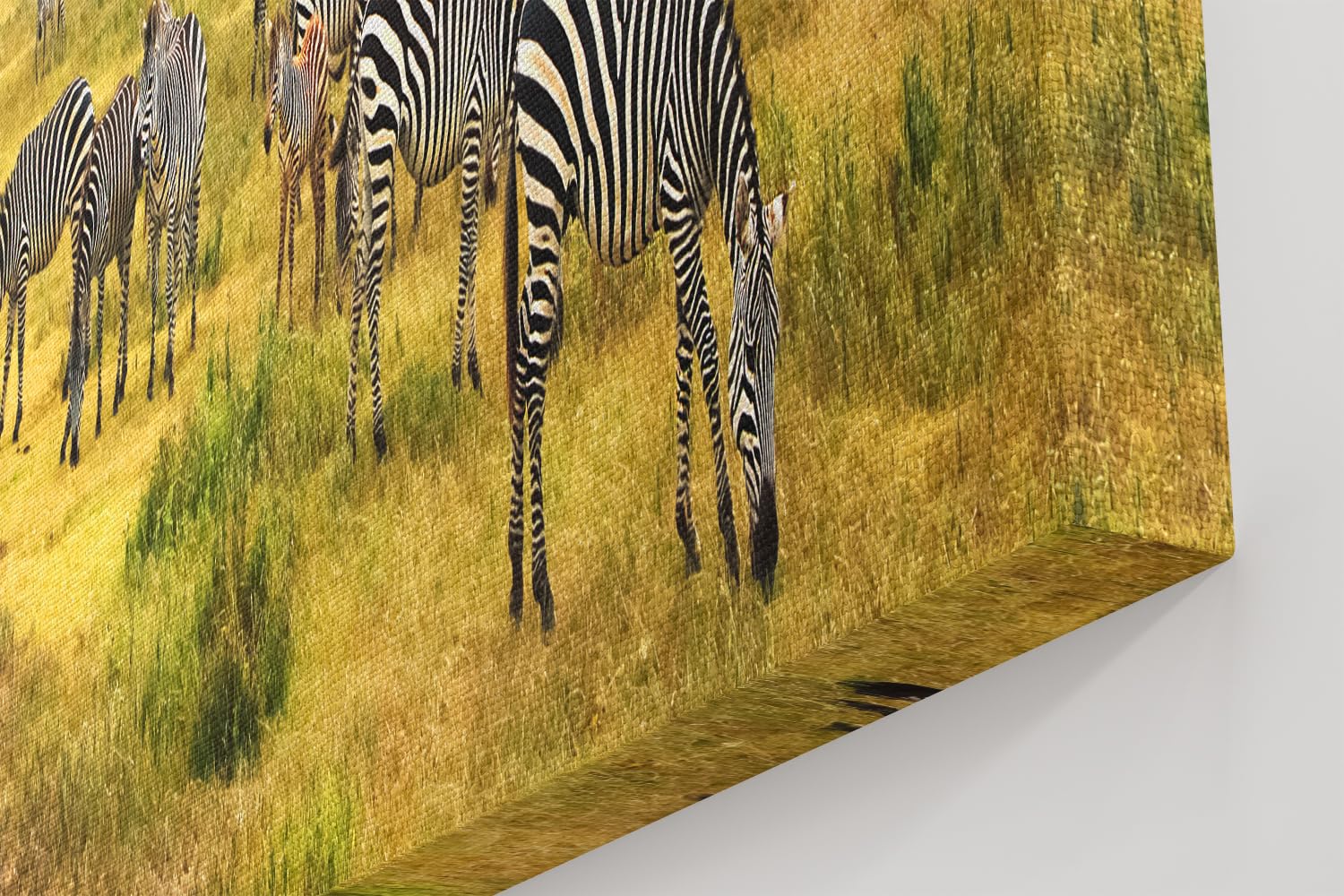 Artaza Leinwand Bilder Zebras Safari - 120x40 cm - Groß XXL - Wanddeko Tierbilder - Wandbilder Landschaftsbilder Berge - Deko Wohnzimmer