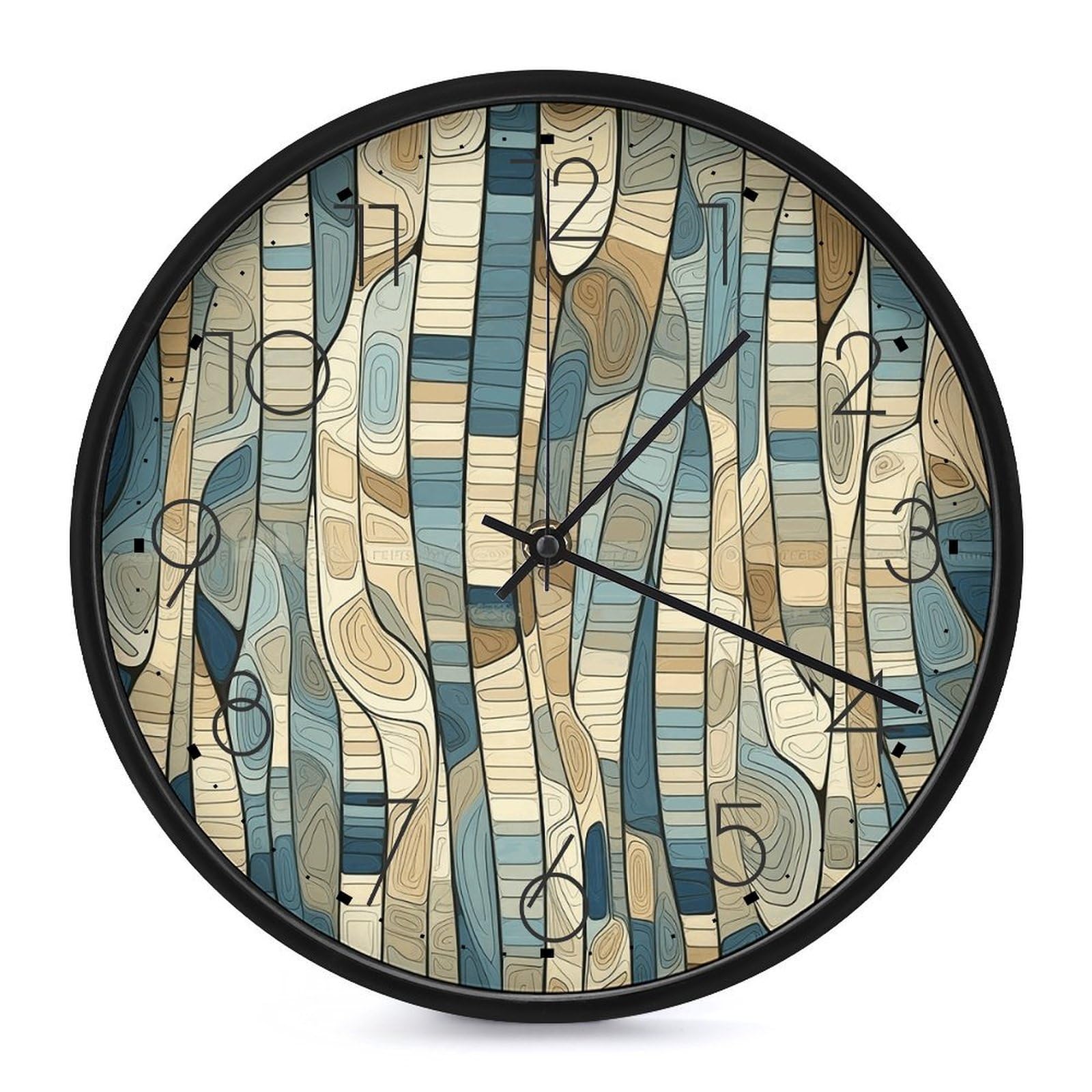 Adfgyerh Black-Style Shape Pattern Clock，9.8 Inch Battery Operated Wall Clock Classic Simple, Decorative Wall Clock.analog Clock For Kitchen Office Bathroom Bedroom.