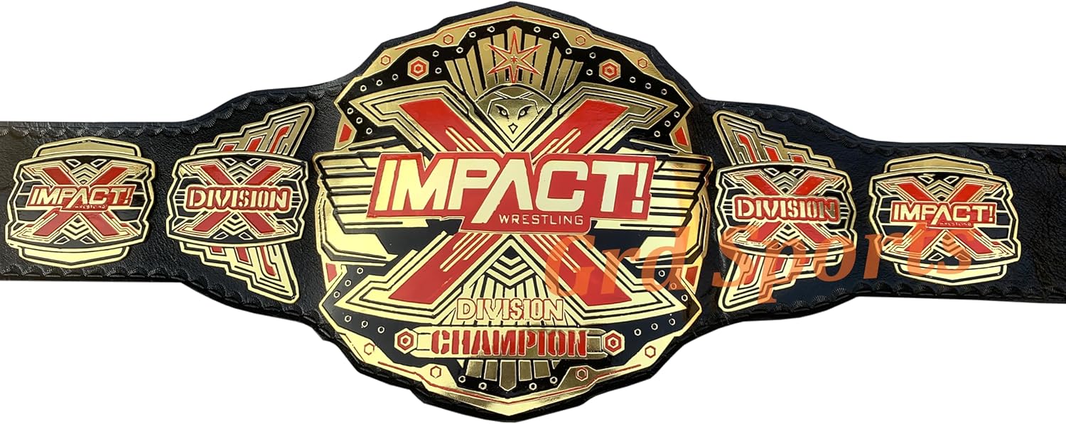 Impact X Division Wrestling Championship Belt Adult Gold Plated
