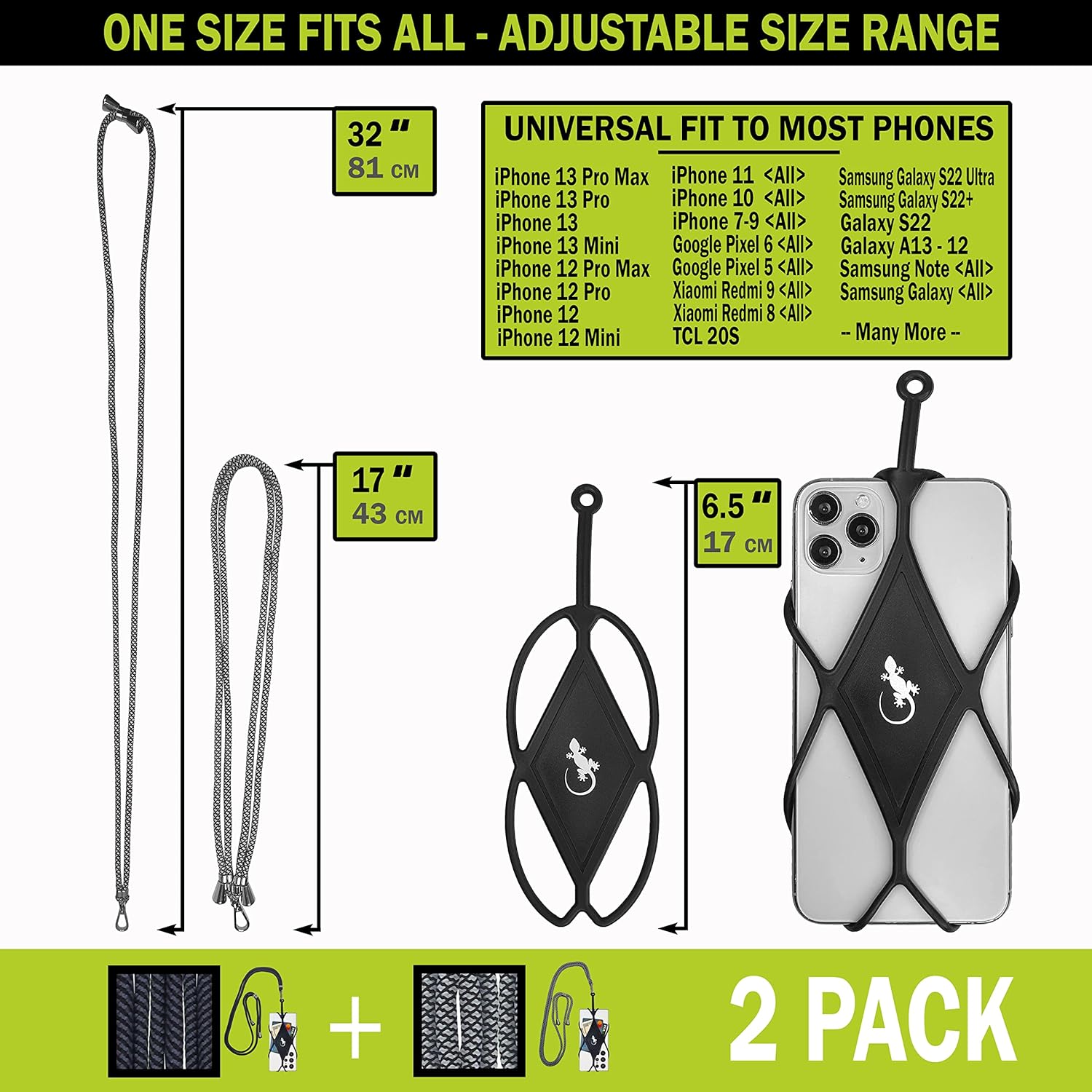 Gecko Travel Tech Cell Phone Lanyard Phone lanyards for Around The Neck Neck Lanyard Phone Crossbody