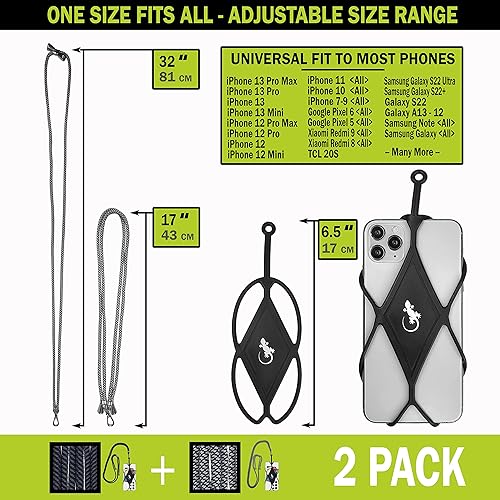 Miniatura 4 de Gecko Travel Tech Cordones de teléfono con cordón para teléfono celular para alrededor del cuello del cuello Lanyard Phone Crossbody