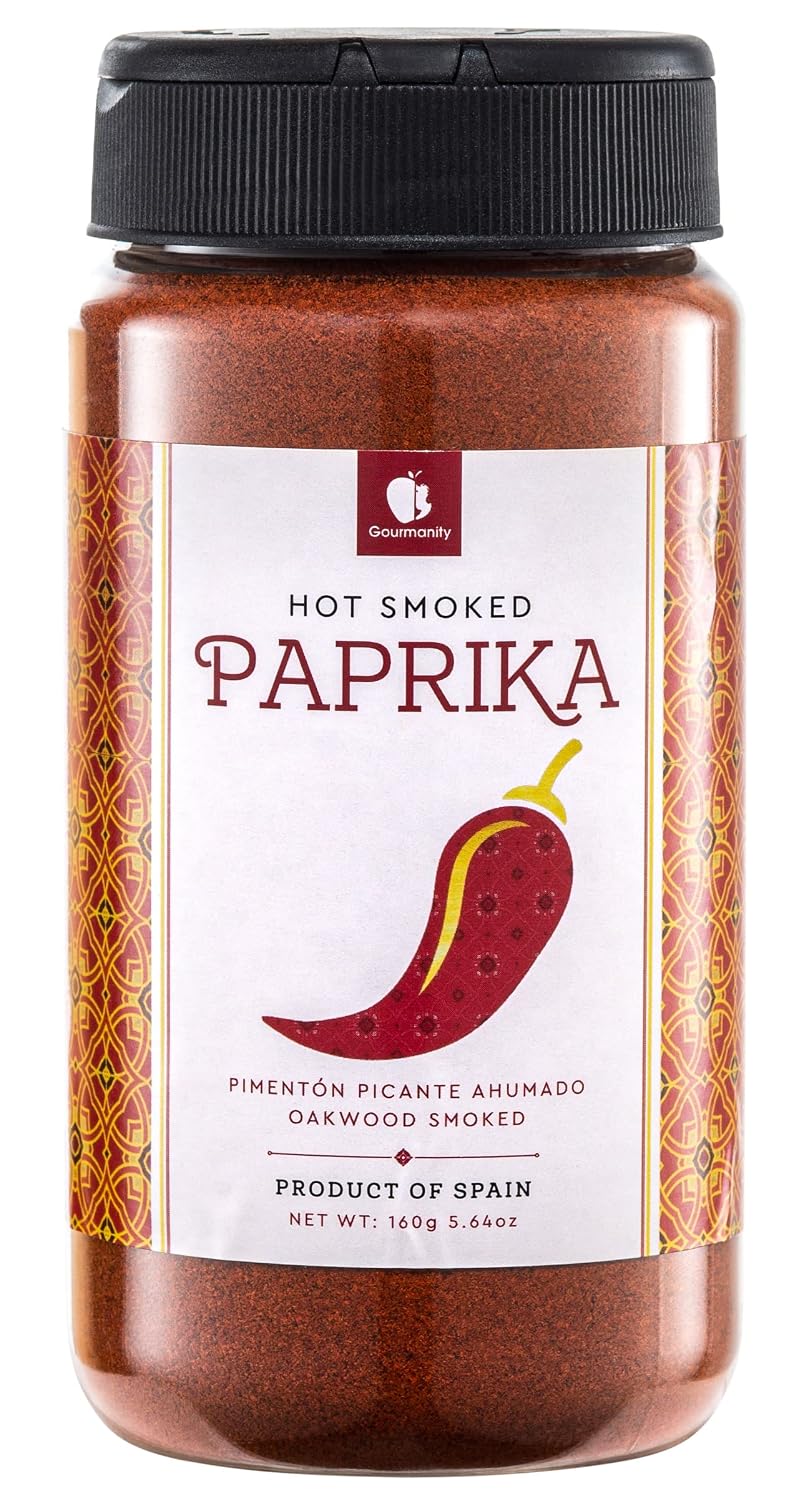 Gourmanity 5.64 oz Hot Smoked Spanish Paprika Powder, Hot Smoked Paprika Powder, Pimenton Picante Ahumado, Spanish Smoked Paprika Pimenton, Smoked Pimenton. Spanish Smoked Paprika Powder, Kosher