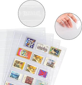 Uncle Paul Postage Stamp Pages 12 Sheets 5/6/7/8 Rows Collecting Sleeves