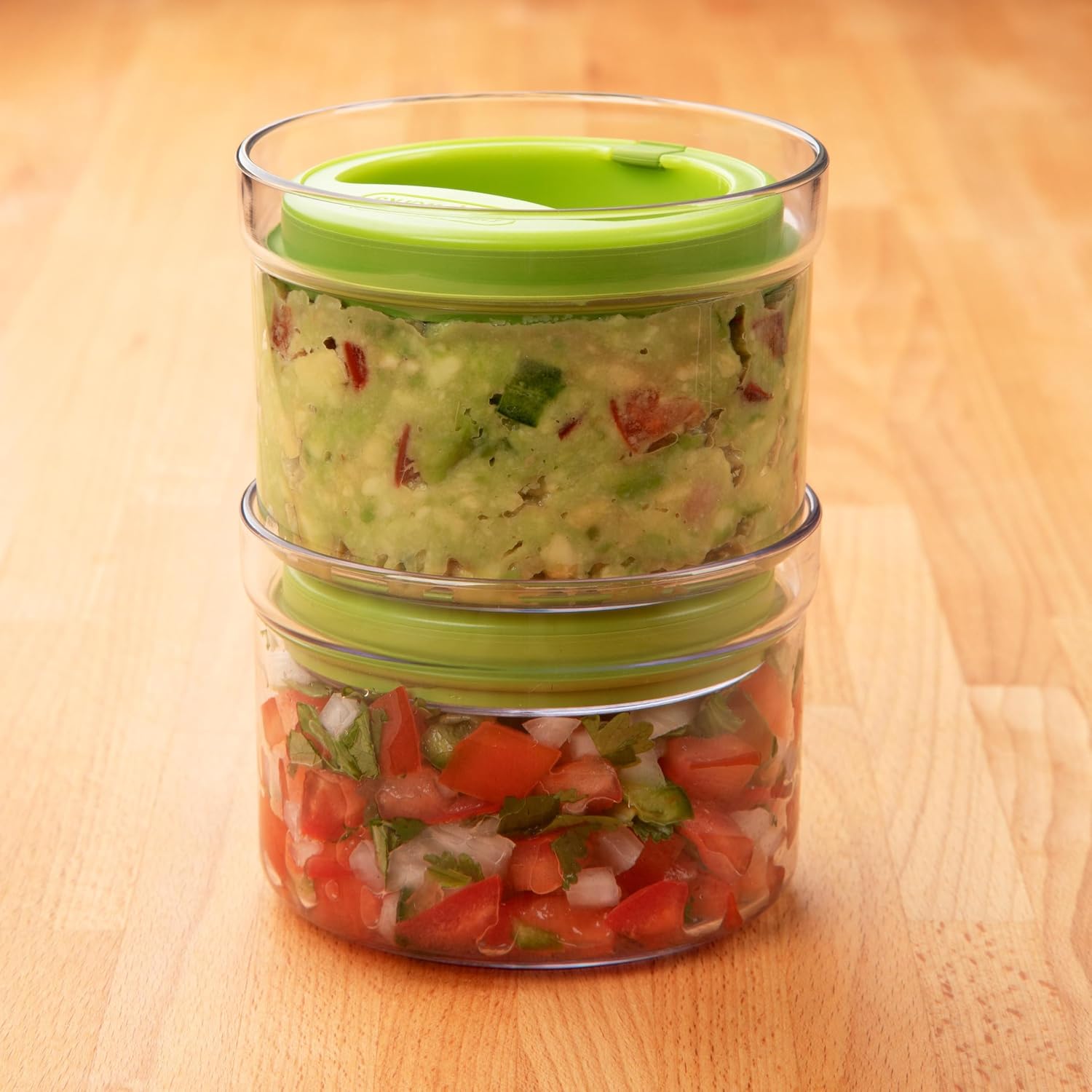 Progressive ProKeeper Fresh Guacamole Storage Container, Fresh Press Lid to Prevent Browning, 1 Cup Capacity, Set of 2