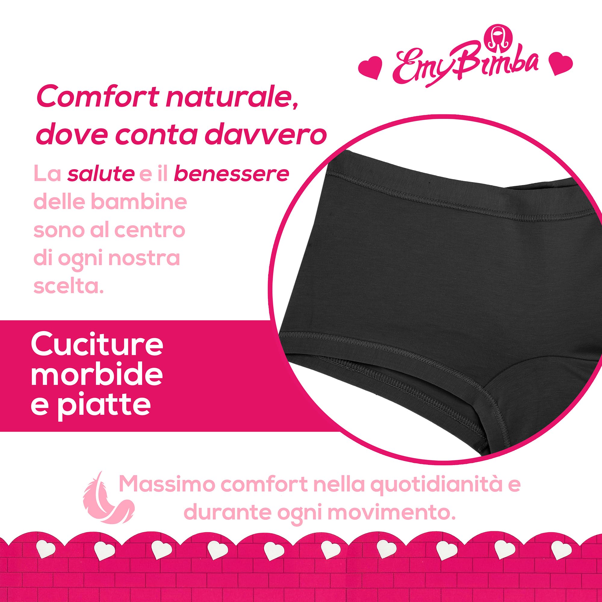 EMY Mädchen Boxershorts – Weiche & Bequeme Unterhosen für jeden Tag – Perfekt für Schule, Tanz & Sport – Hautfreundlich aus Baumwolle – Einzeln oder im 3er-Set wählbar – Größen 4–12 Jahre