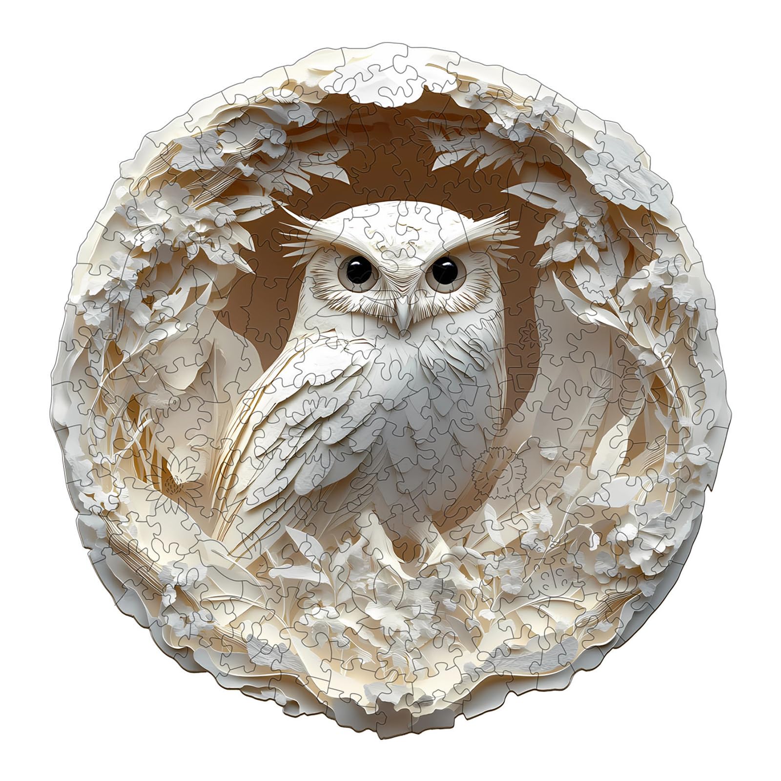 Wooden Jigsaw Puzzle for Adults and Children, 3D Paper Carved owl Unique Wooden Jigsaw Puzzle for Adults with Wooden Gift Box (L-290 Pieces) โ image 1
