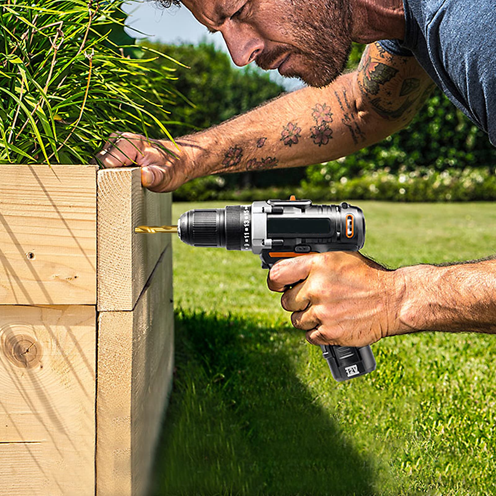 UISEBRT Set di punte per trapano in metallo, 170 pezzi - Set professionale di punte per metallo Titanio, set di punte per pietra, trapano manuale, punta elicoidale da 1-10 mm per legno, metallo e
