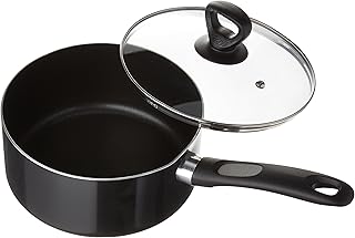 Mirro A7972484 Get A Grip Aluminum Nonstick 3-Quart Saucepan with Glass Lid Cover Cookware, Black