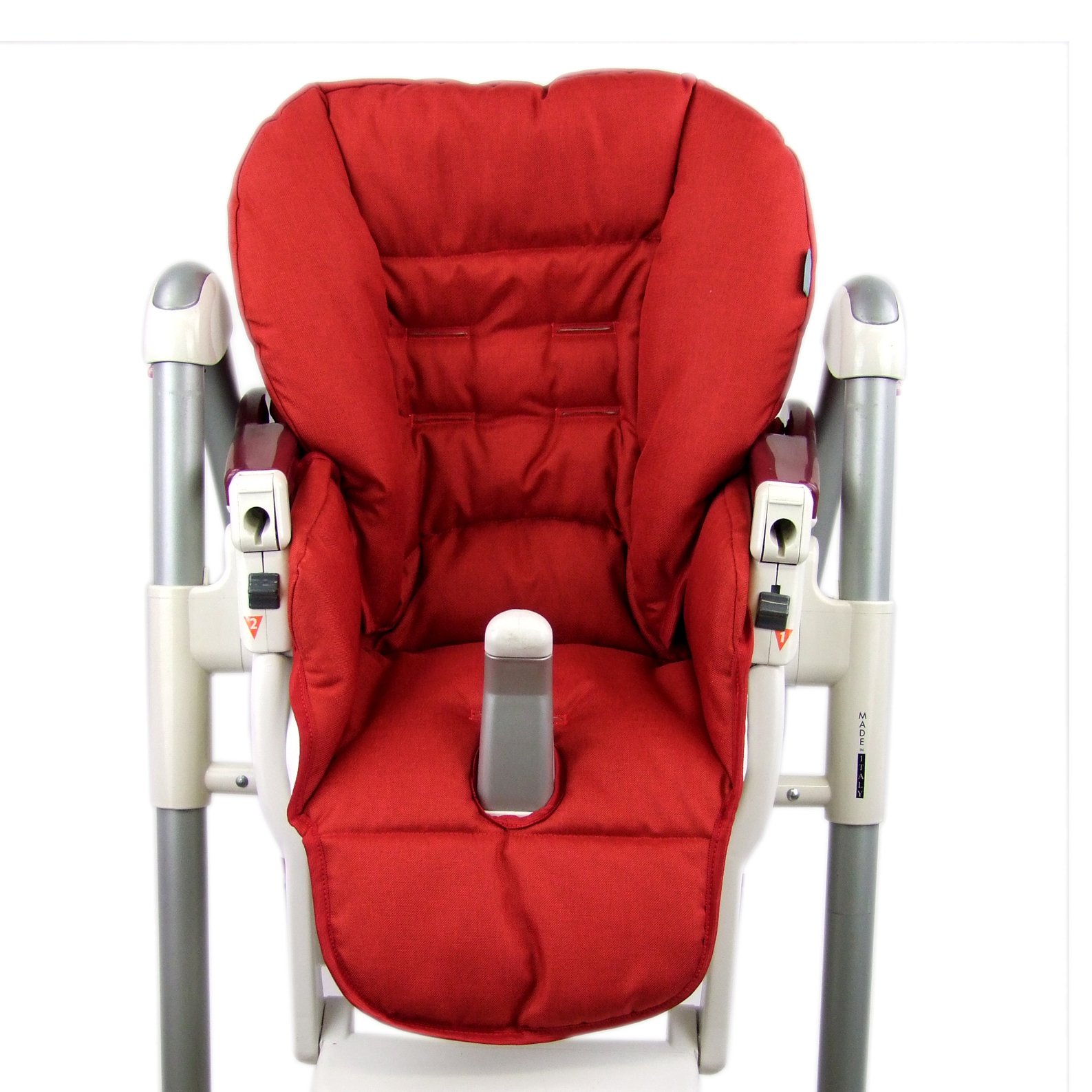 Bambiniwelt - Funda de repuesto para cojín compatible con Peg Perego Prima Pappa Diner Meliert (rojo jaspeado)