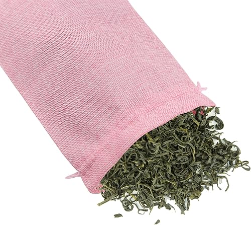 Miniatura 3 de ZOENHOU 30 paquetes de bolsas de arpillera grandes de 8 x 12 pulgadas con cordón, bolsas de yute duraderas de color rosa, sacos de arpillera a