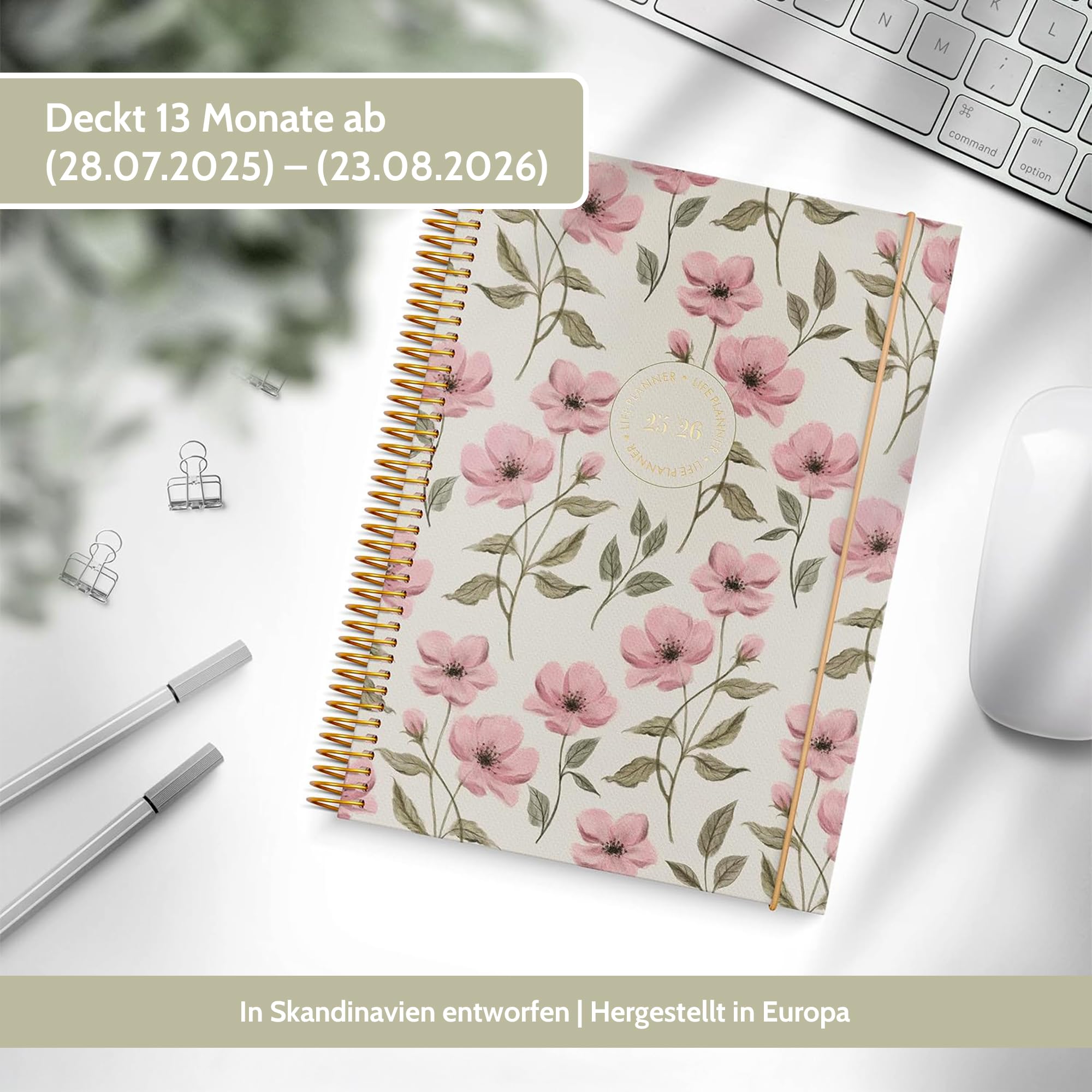 Burde Life Planner Essentials 2025/2026, A5-weekplanner met elegant