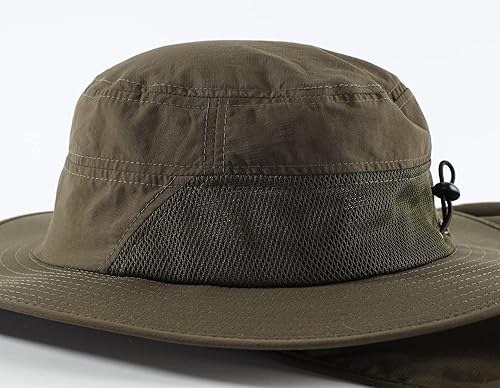 Miniatura 7 de Home Prefer UPF50+ Sombrero de sol para hombre con solapa para el cuello ala ancha protección solar UV sombrero con solapa para el cuello para mujer