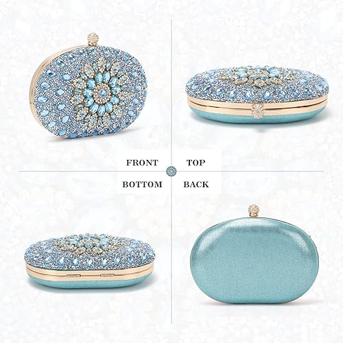 Miniatura 2 de Bolso de mano de noche con diamantes de imitación para mujer, bolsa de mano con diamantes brillantes y brillantes, bolsa de fiesta de boda de cristal
