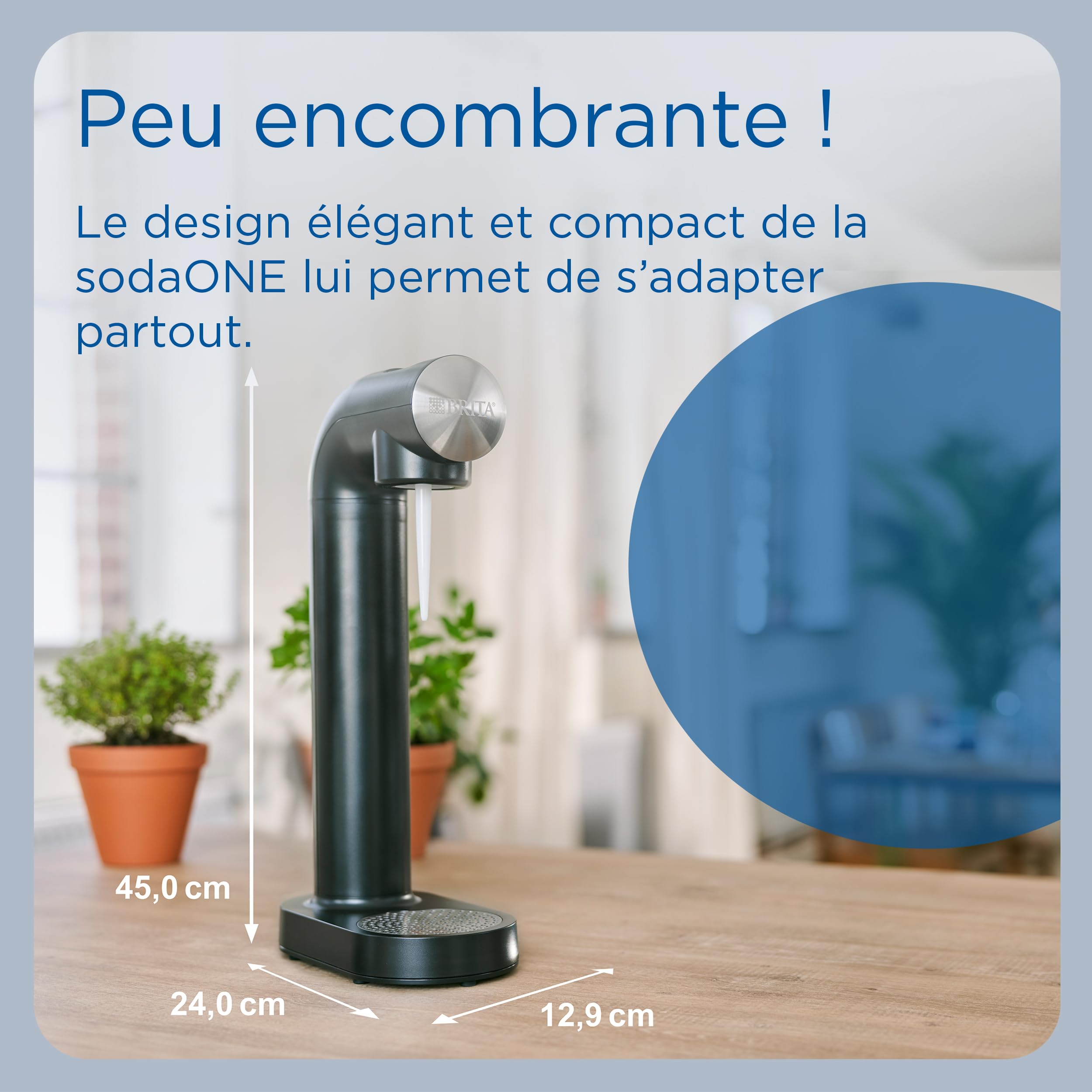 BRITA Machine à Eau Pétillante SodaONE Noire + 3 Bouteilles 1L en PET