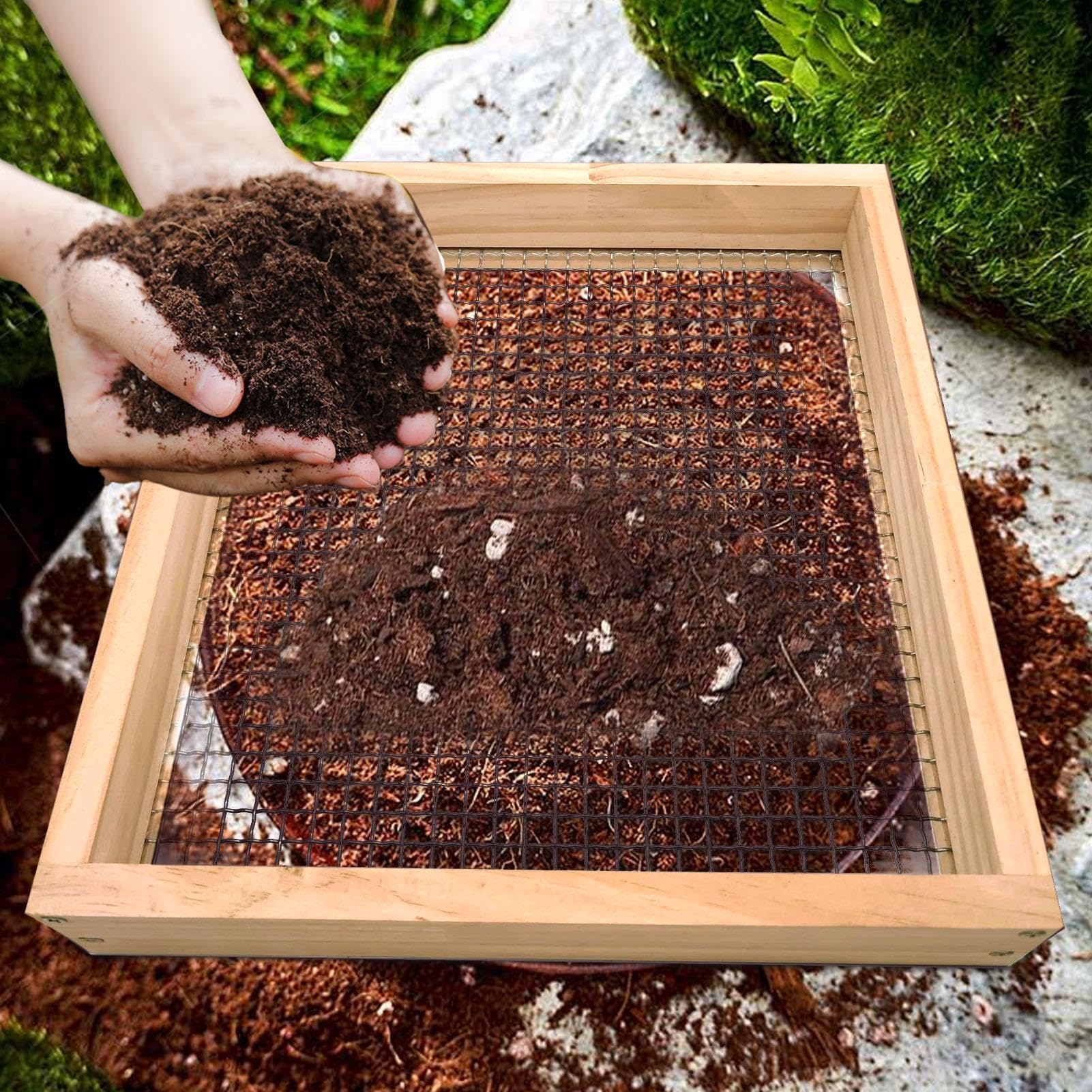 Setaccio a Terra Strumento da Giardinaggio per Setacciare il Pavimento