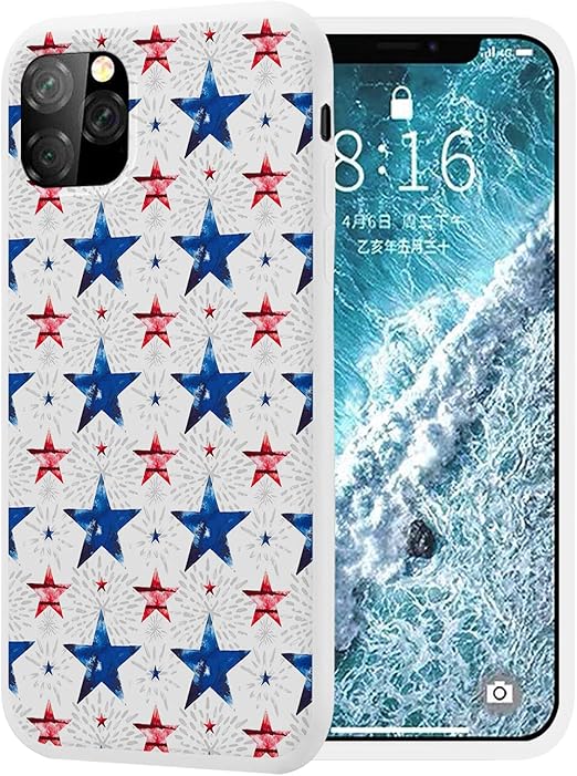 Amazon Com Iphone Cases Scratch Proof Cell Phone Cases July 4 Independence Day Colorful Patriotic Stars Liquid Silicone Edging Protective Cases For Iphoneiphone 11 Pro Celulares Y Accesorios