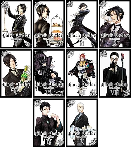 Black Butler Manga Set Vol 1-10 by Yana Toboso + 5 Kokuyo Campus Notebooks of Spy x Family Limited Edition