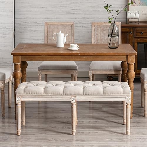 chairus Banco otomano tapizado con tela