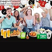 Vista 5 de WNINK Paquete de 6 manteles desechables negros de 54 x 108 pulgadas, para barbacoa, cumpleaños, picnic, despedida de soltera, compromiso, boda