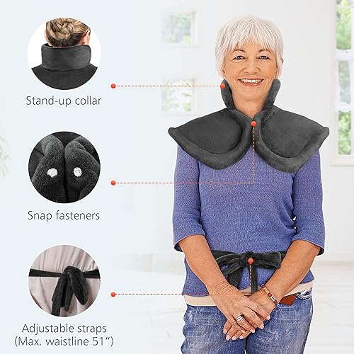 Miniatura 5 de COMFIER Almohadilla térmica grande para aliviar el dolor de espalda, regalos para él, almohadilla térmica para cuello y hombros, almohadillas