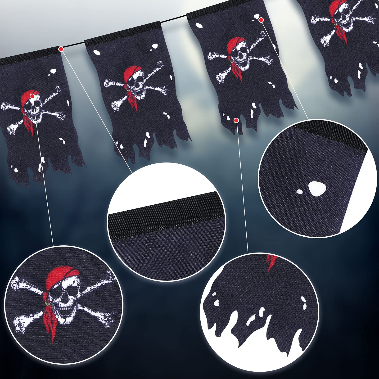 Snapklik.com : Tatuo 90 Feet Long Pirate Flag Banner Pirate Party ...