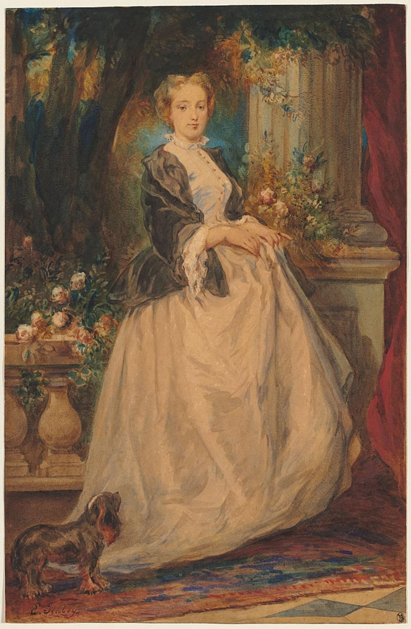 Artxlxxbn No Frame Famous Print Painting Colorful Art Print Portrait Of Madame Née Camille Boucher By Eugene Isabey Canvas Art Decorations For Home Decor 60X90cm