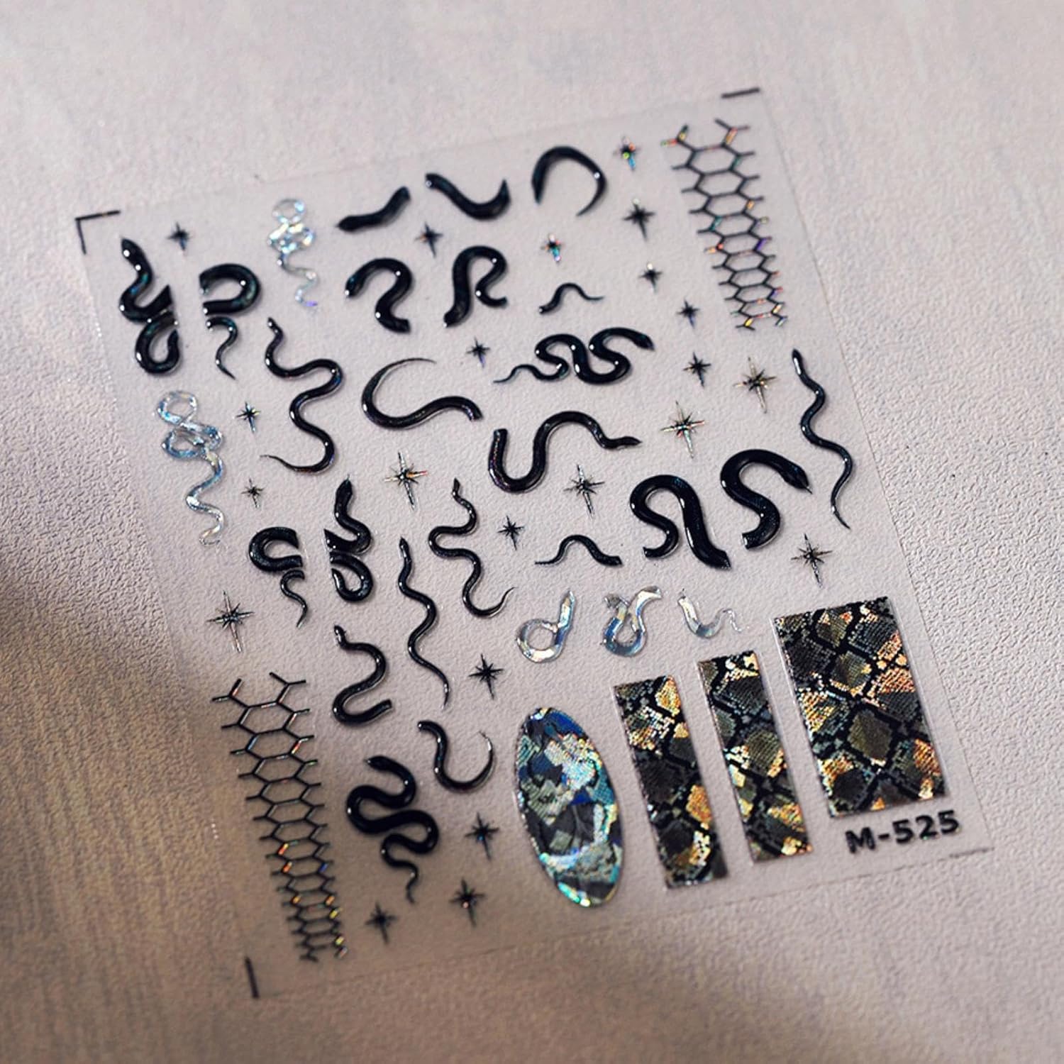 Snake Nail Stickers 5D Embossed Halloween Nail Art Stickers