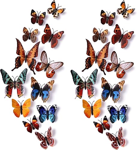 Amaonm 24 calcomanías 3D para decoración de pared para guardería, decoración de baño, decoración de oficina, arte de pared 3D, manualidades 3D para