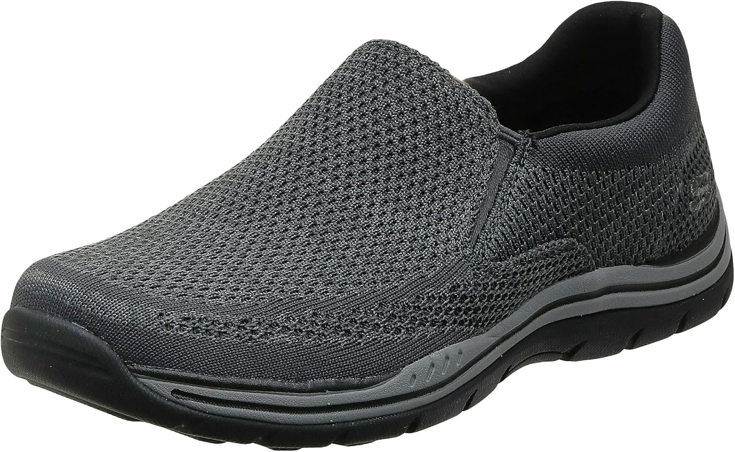 Poramea Mocasines Sin Cordones Para Hombre, Zapatos De Tenis Para Caminar, Sin Cordones, Con Cuchilla, De Malla, Para Correr, Atletismo Casual, Negro, 43 EU