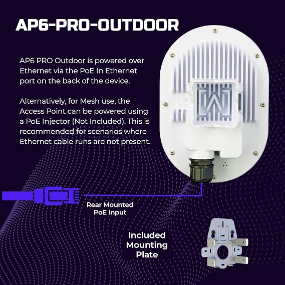 Alta Labs AP6-PRO Outdoor WiFi 6 Access Point | 6.3Gbps, Dual Band, IP68 Rated for Optimal Weatherproof Protection | 4096 QAM | PoE+, Seamless Roaming, WPA3 & App Control | Wireless Access Point