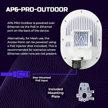 Alta Labs AP6-PRO Outdoor WiFi 6 Access Point | 6.3Gbps, Dual Band, IP68 Rated for Optimal Weatherproof Protection | 4096 QAM | PoE+, Seamless Roaming, WPA3 & App Control | Wireless Access Point