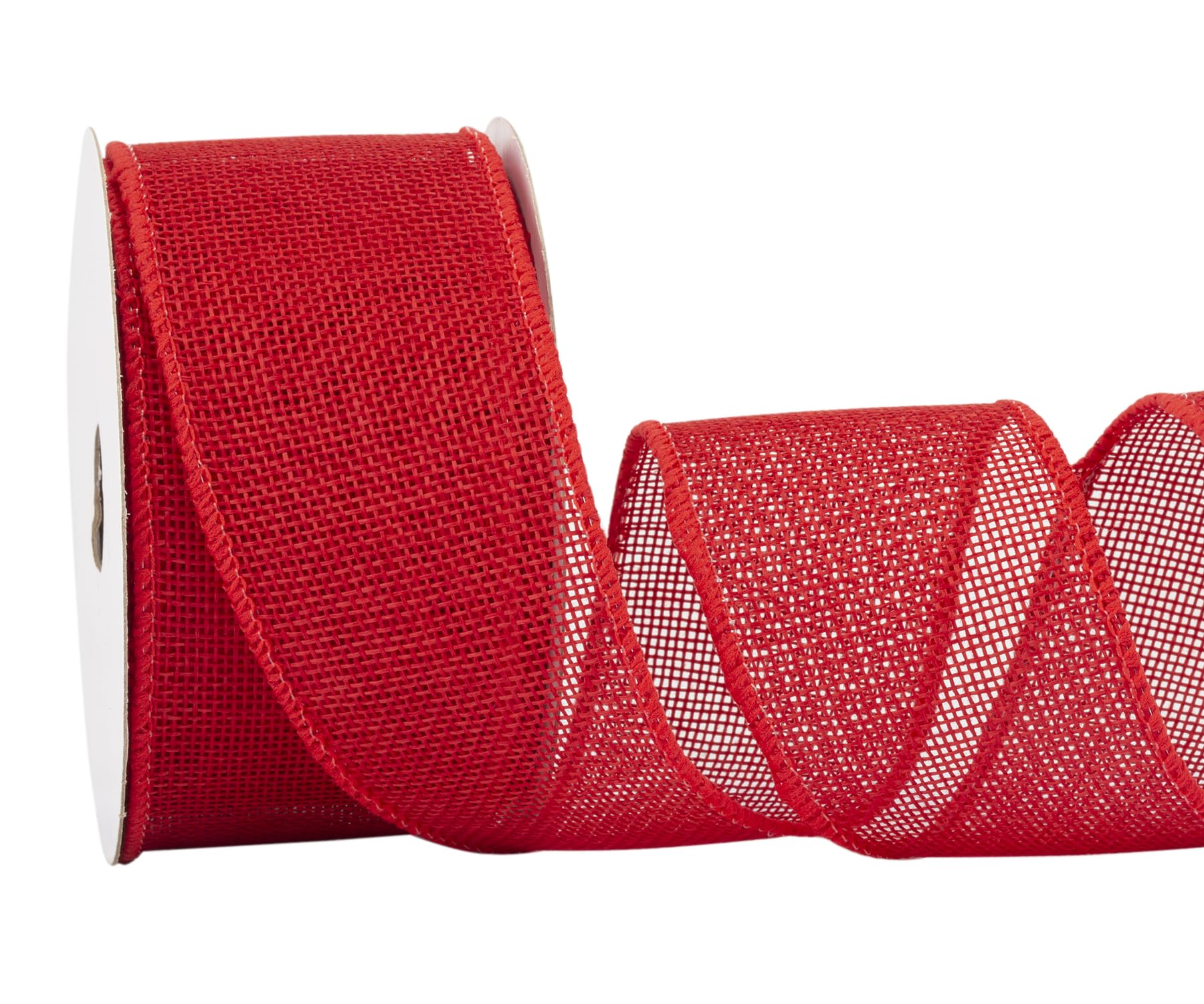 Fondersy 9-Meter Red Burlap Ribbon Wired Burlap Ribbon, 50mm Width for Gift Wrapping Floral Arrangements, Wreath Making - Image 2